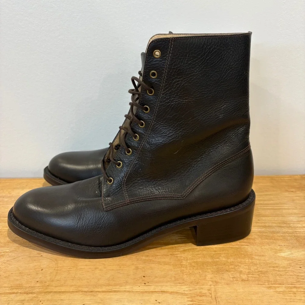 Gap Vintage Leather Lace Up Combat Boots Mens Brown Size 10.5 M 883260-02-1